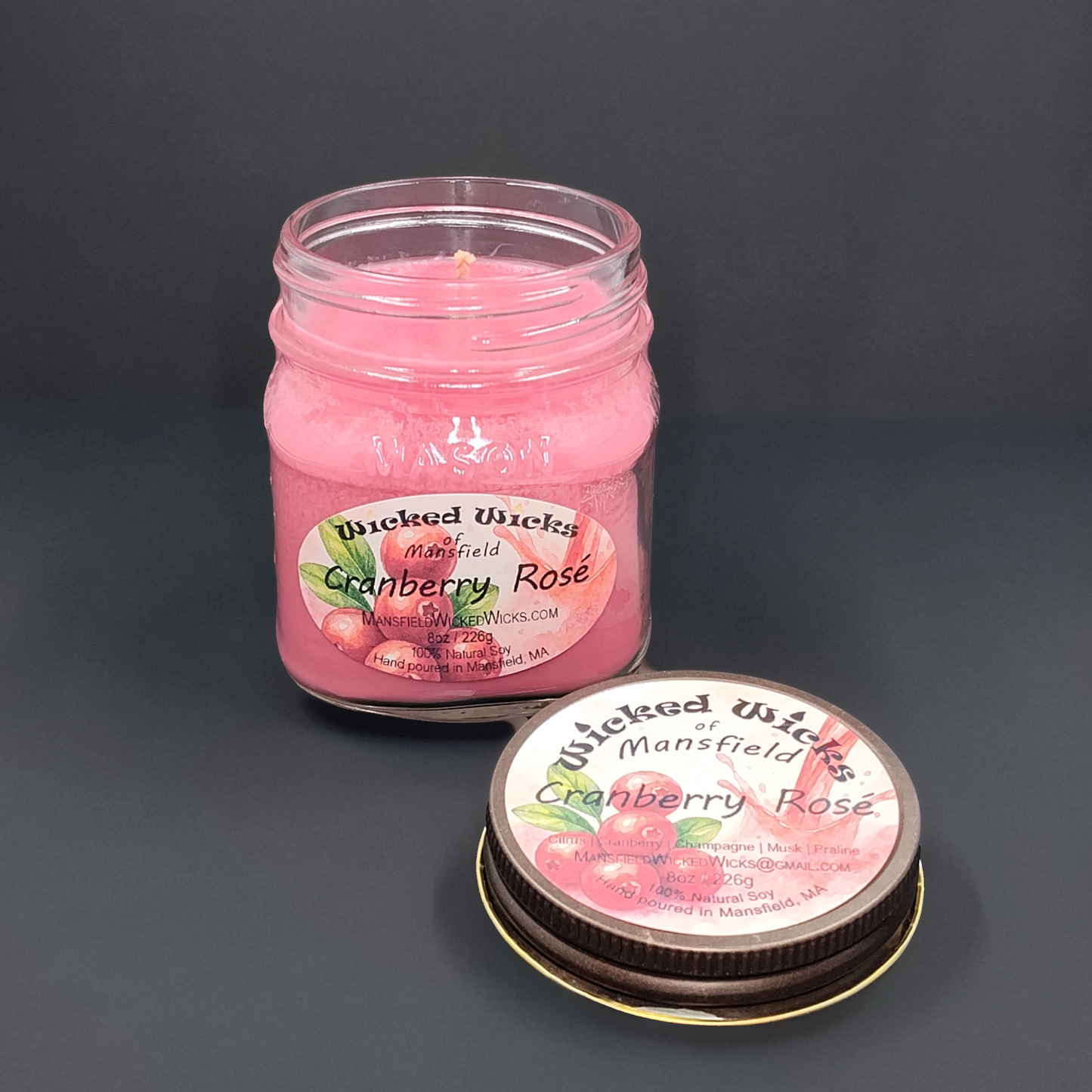 Cranberry Rosé 8oz Candle